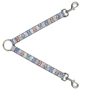 Dog Leash Splitter - Cute Bunnies Multi Pastel Dog Leash Splitters Buckle-Down   