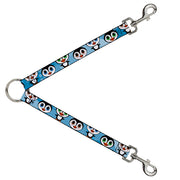 Dog Leash Splitter - Cute Penguins Blue Bubbles Dog Leash Splitters Buckle-Down   