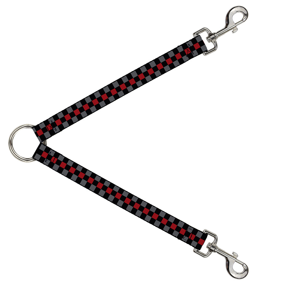 Dog Leash Splitter - Checker Black/Gray/1 Red Dog Leash Splitters Buckle-Down   