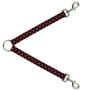Dog Leash Splitter - Checker Black/Gray/2 Red Dog Leash Splitters Buckle-Down   