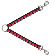 Dog Leash Splitter - Checker Mosaic Red Dog Leash Splitters Buckle-Down   