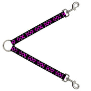 Dog Leash Splitter - Corset Lace Up Black/Fuchsia Dog Leash Splitters Buckle-Down   