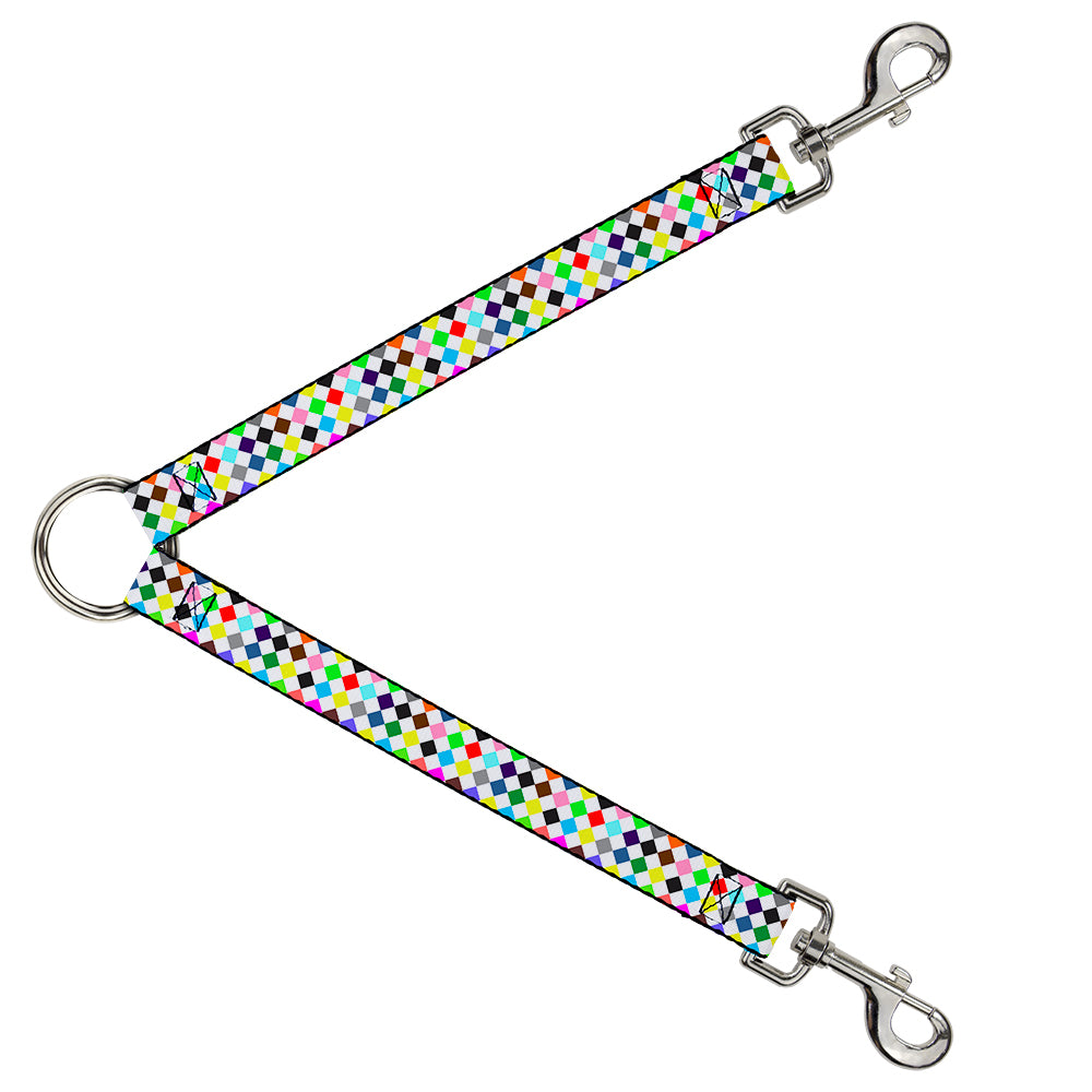 Dog Leash Splitter - Diamonds White/Multi Color Dog Leash Splitters Buckle-Down   