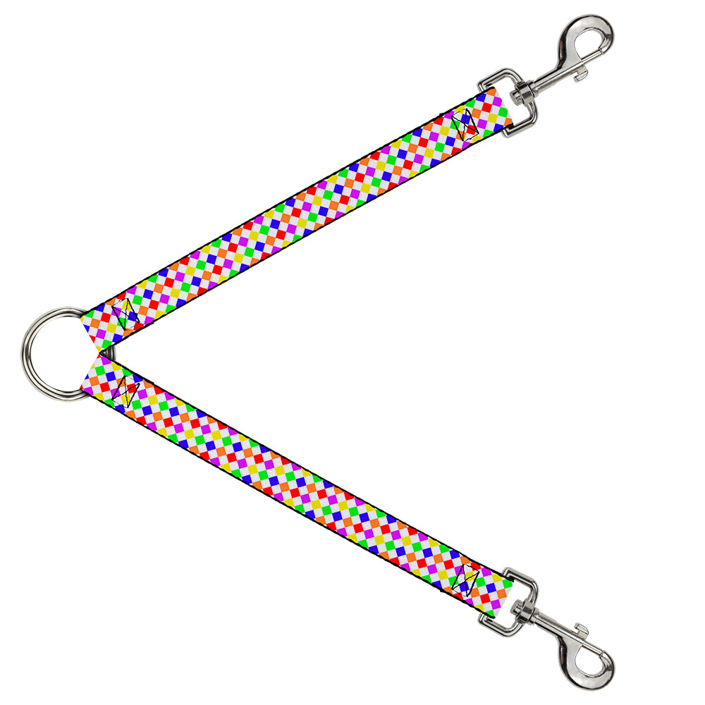 Dog Leash Splitter - Diamonds White/Multi Neon Dog Leash Splitters Buckle-Down   