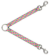 Dog Leash Splitter - Diamonds White/Multi Neon Dog Leash Splitters Buckle-Down   