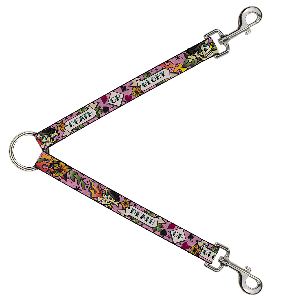 Dog Leash Splitter - Death or Glory Pink Dog Leash Splitters Buckle-Down   