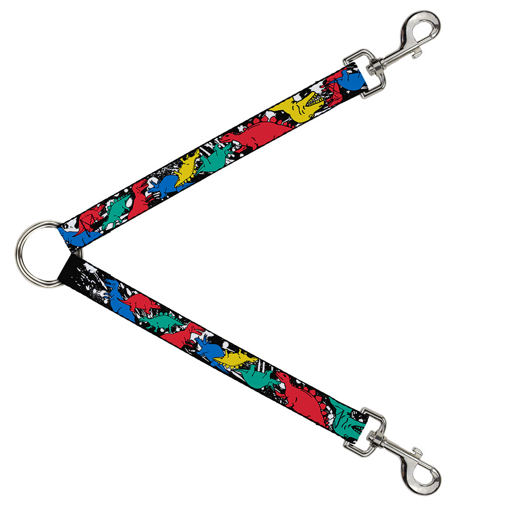 Dog Leash Splitter - Dinosaurs/Paint Splatter Black/White/Multi Color Dog Leash Splitters Buckle-Down   