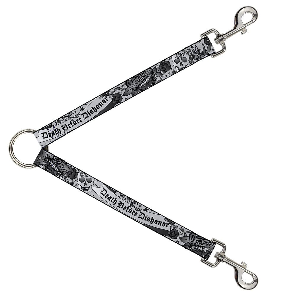 Dog Leash Splitter - Death Before Dishonor Black/White Dog Leash Splitters Buckle-Down   