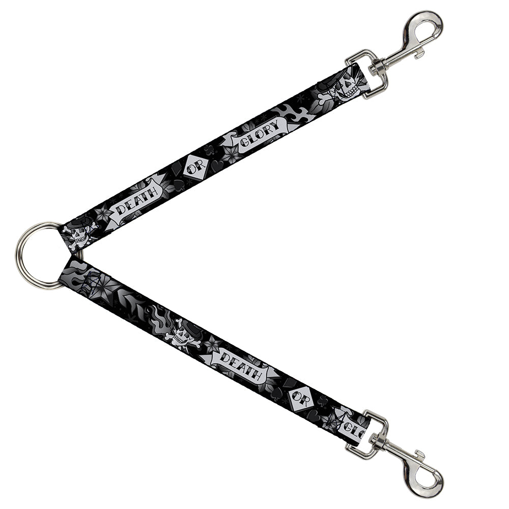Dog Leash Splitter - Death or Glory Black/White Dog Leash Splitters Buckle-Down   