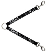 Dog Leash Splitter - Dead Men Tell No Tales Black/White Dog Leash Splitters Buckle-Down   