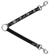 Dog Leash Splitter - DJ Skulls Black/Gray Dog Leash Splitters Buckle-Down   