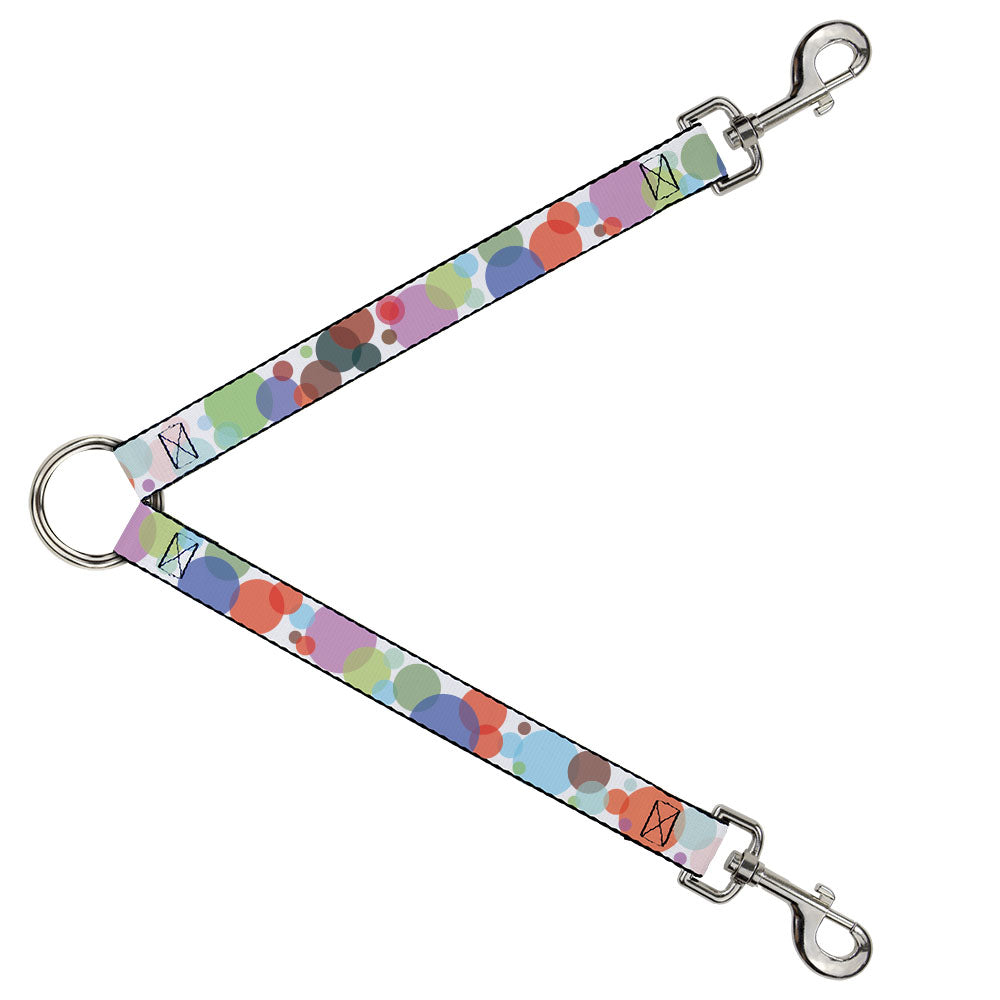 Dog Leash Splitter - Dots White/Transparent Multi Color Dog Leash Splitters Buckle-Down   