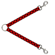 Dog Leash Splitter - Diagonal Buffalo Plaid Black/Red Dog Leash Splitters Buckle-Down   