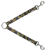 Dog Leash Splitter - Dead Men Tell No Tales CLOSE-UP Tan Dog Leash Splitters Buckle-Down   