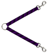 Dog Leash Splitter - Diagonal Stripes Black/Purple Dog Leash Splitters Buckle-Down   