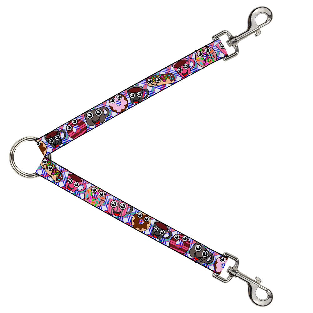 Dog Leash Splitter - Donuts & Coffee Cartoon Dog Leash Splitters Buckle-Down   