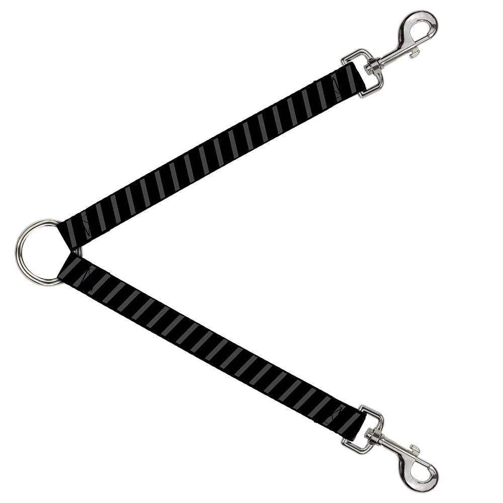 Dog Leash Splitter - Diagonal Stripes Black/Gray Dog Leash Splitters Buckle-Down   