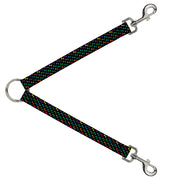 Dog Leash Splitter - Dog Bone Black/Multi Color Dog Leash Splitters Buckle-Down   