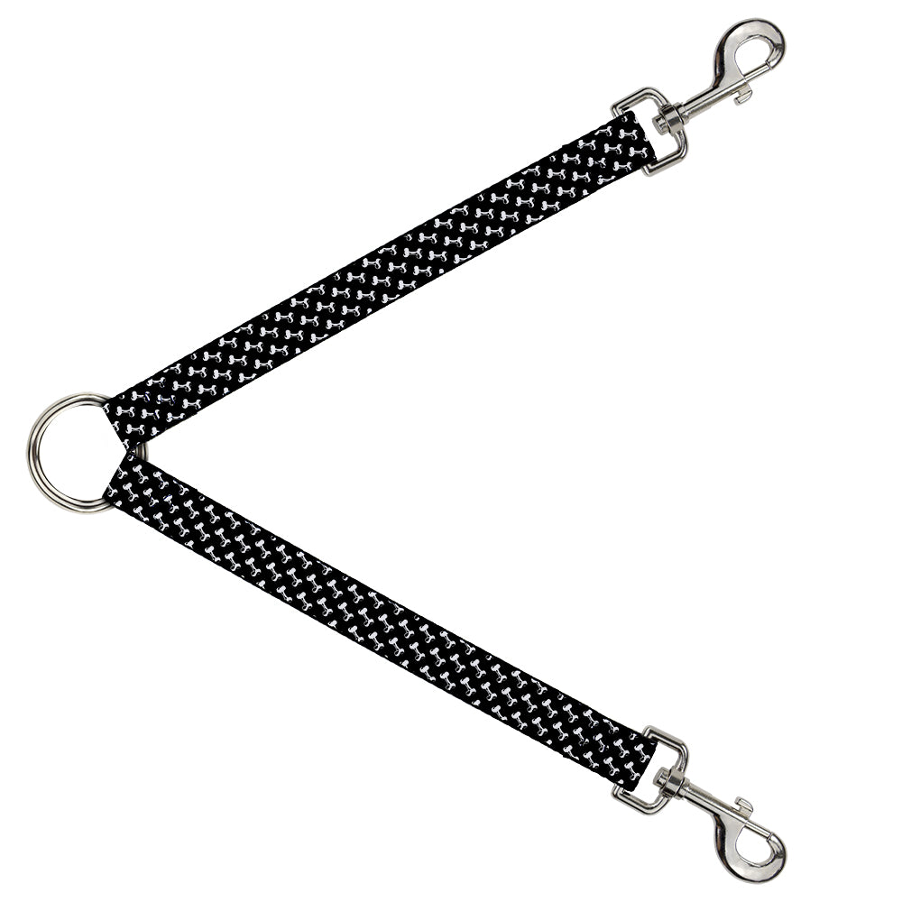 Dog Leash Splitter - Dog Bone Black/White Dog Leash Splitters Buckle-Down   