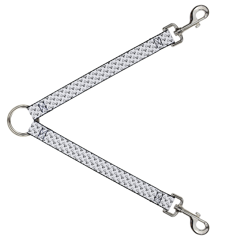 Dog Leash Splitter - Dog Bone White/Black Dog Leash Splitters Buckle-Down   