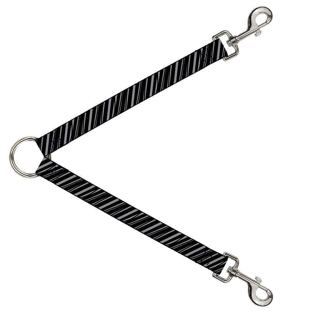 Dog Leash Splitter - Diagonal Stripes Scribble Gray/Black Dog Leash Splitters Buckle-Down   