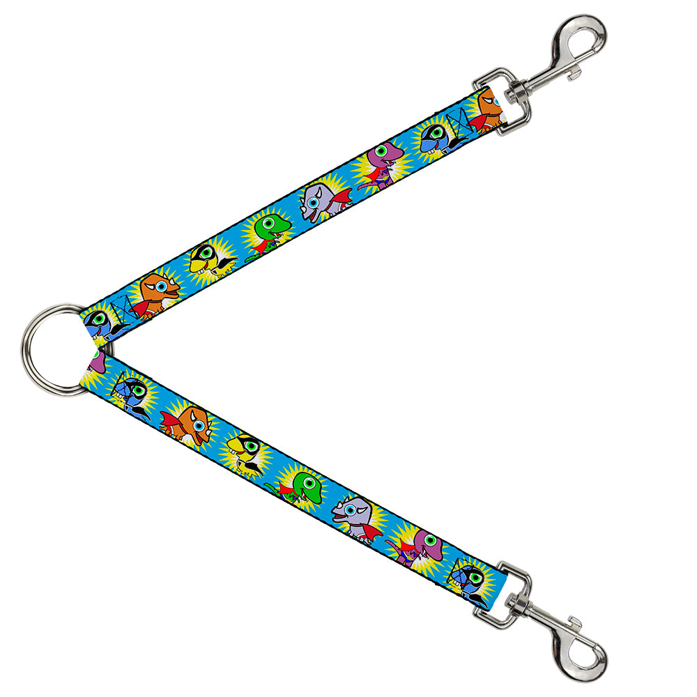 Dog Leash Splitter - Dinosaur Superhero Baby Blue Dog Leash Splitters Buckle-Down   
