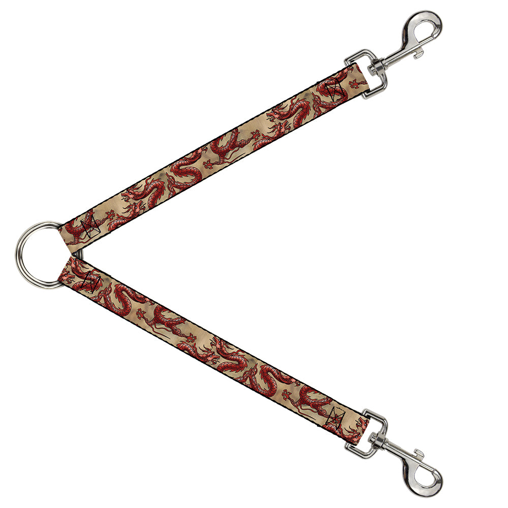 Dog Leash Splitter - Dragons Tan Dog Leash Splitters Buckle-Down   