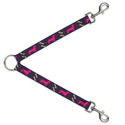 Dog Leash Splitter - Dachshunds & Bones Purple/Fuchsia/Green Dog Leash Splitters Buckle-Down   