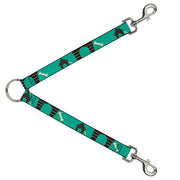 Dog Leash Splitter - Dog House & Bone Turquoise/Brown Dog Leash Splitters Buckle-Down   