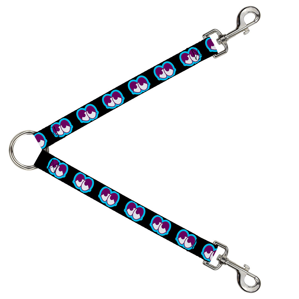 Dog Leash Splitter - Dopey Eyes Black/Baby Blue/Purple Dog Leash Splitters Buckle-Down   