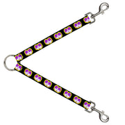 Dog Leash Splitter - Dopey Eyes Black/Yellow/Purple Dog Leash Splitters Buckle-Down   