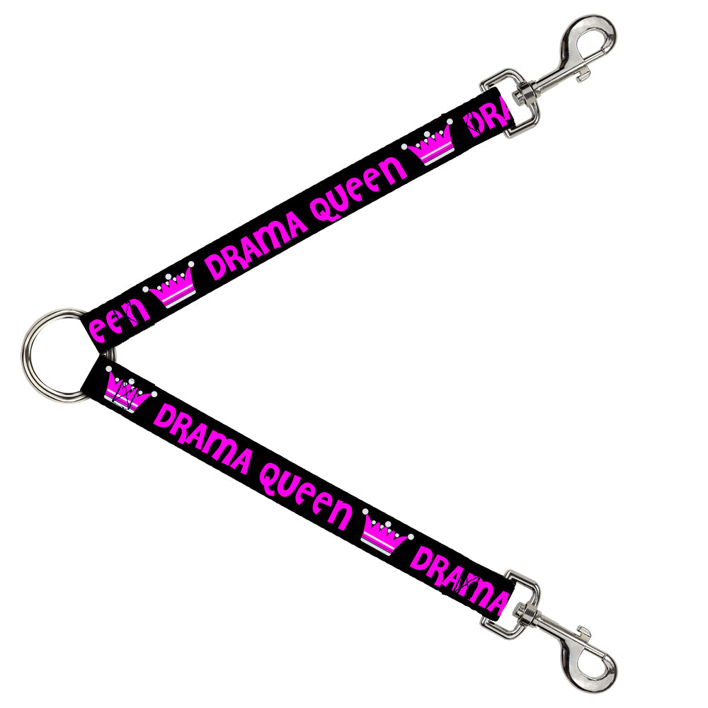 Dog Leash Splitter - DRAMA QUEEN Black/Fuchsia Dog Leash Splitters Buckle-Down   