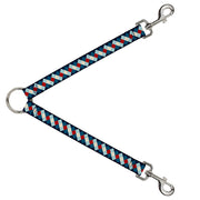 Dog Leash Splitter - Diamond Plaid Blues/Khaki/Red Dog Leash Splitters Buckle-Down   