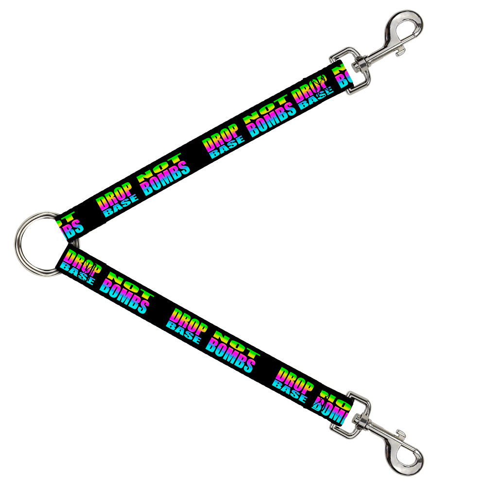 Dog Leash Splitter - DROP BASS NOT BOMBS Black/Rainbow Dog Leash Splitters Buckle-Down   