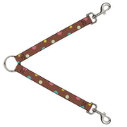 Dog Leash Splitter - Dots Brown/Multi Pastel Dog Leash Splitters Buckle-Down   