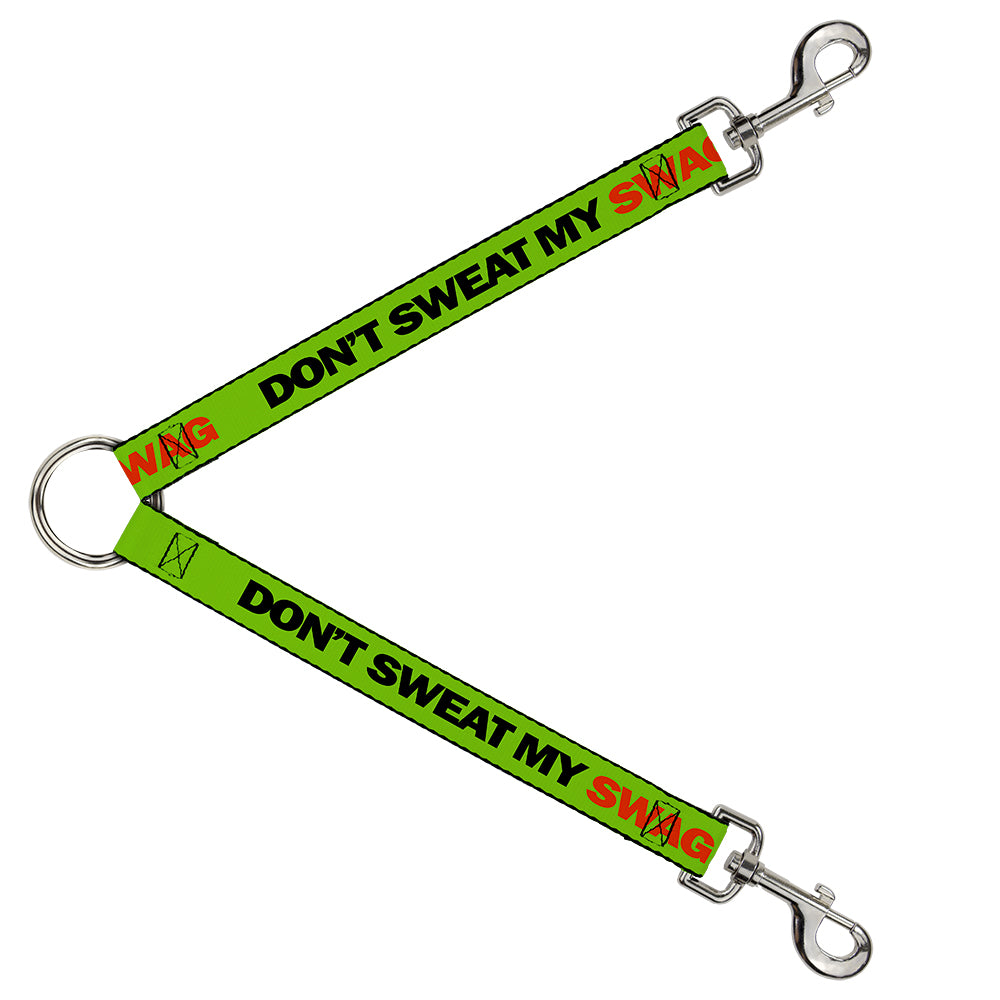 Dog Leash Splitter - DON'T SWEAT MY SWAG Neon Green/Black/Red Dog Leash Splitters Buckle-Down   