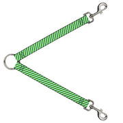 Dog Leash Splitter - Diagonal Stripes Pastel Greens Dog Leash Splitters Buckle-Down   