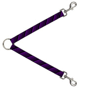 Dog Leash Splitter - Diagonal Stripes Purples Dog Leash Splitters Buckle-Down   