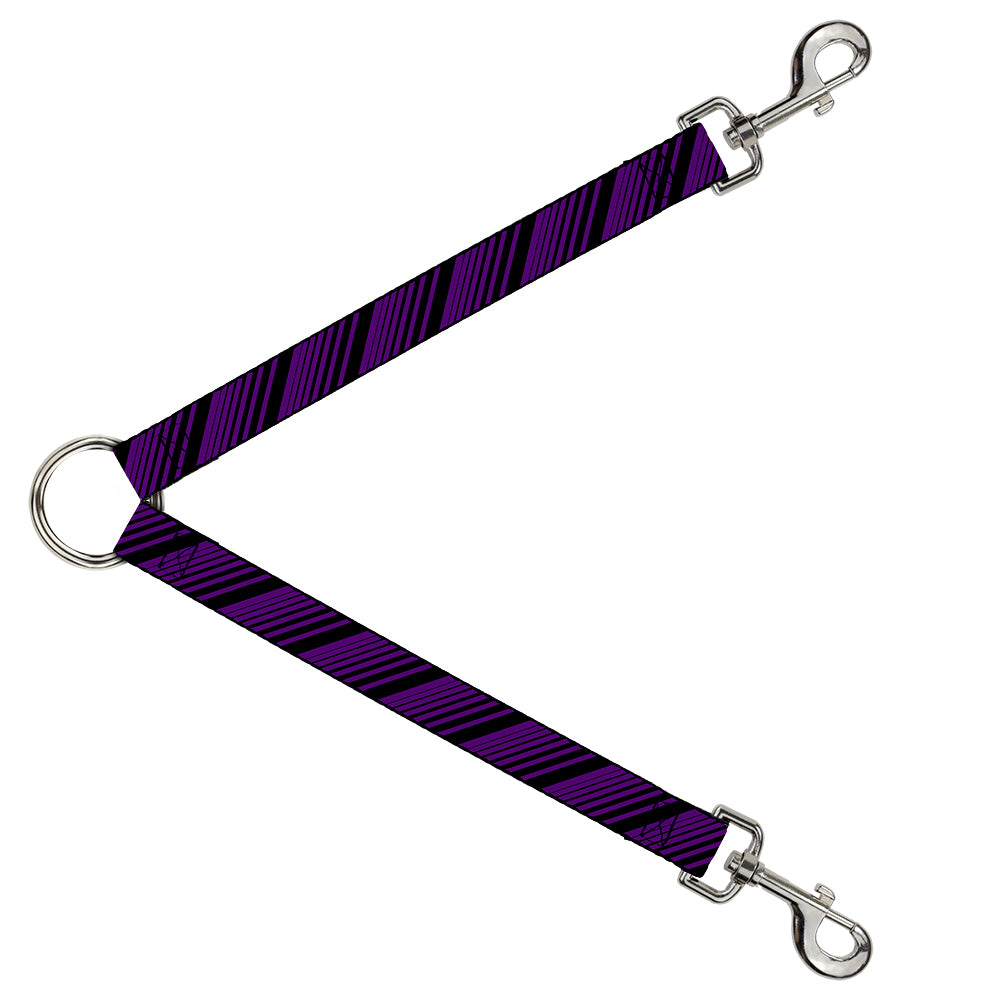 Dog Leash Splitter - Diagonal Stripes Purples Dog Leash Splitters Buckle-Down   