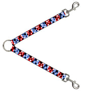Dog Leash Splitter - Dot Blocks Blue/Red/Black/White Dog Leash Splitters Buckle-Down   