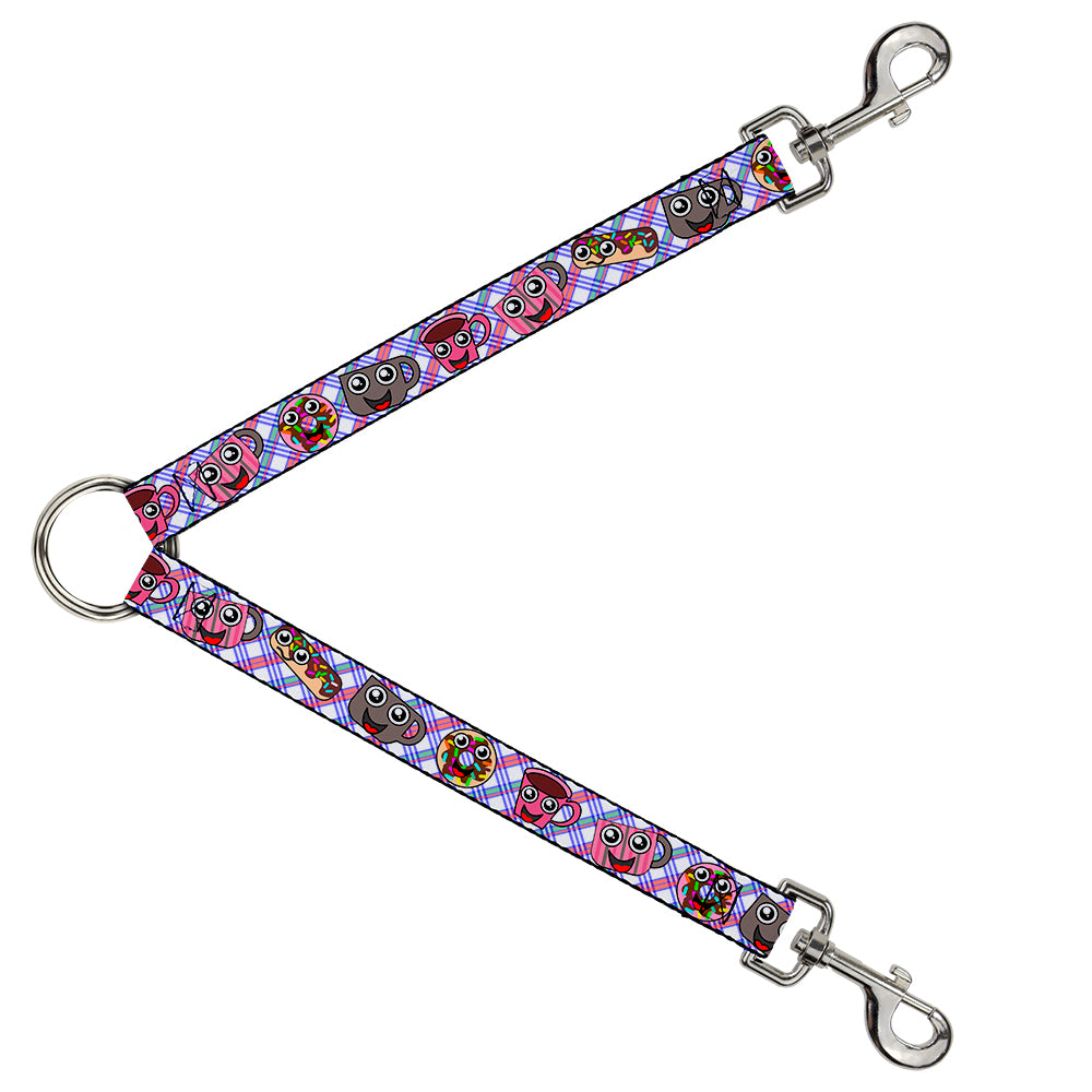 Dog Leash Splitter - Donuts & Coffee Cartoon2 Dog Leash Splitters Buckle-Down   