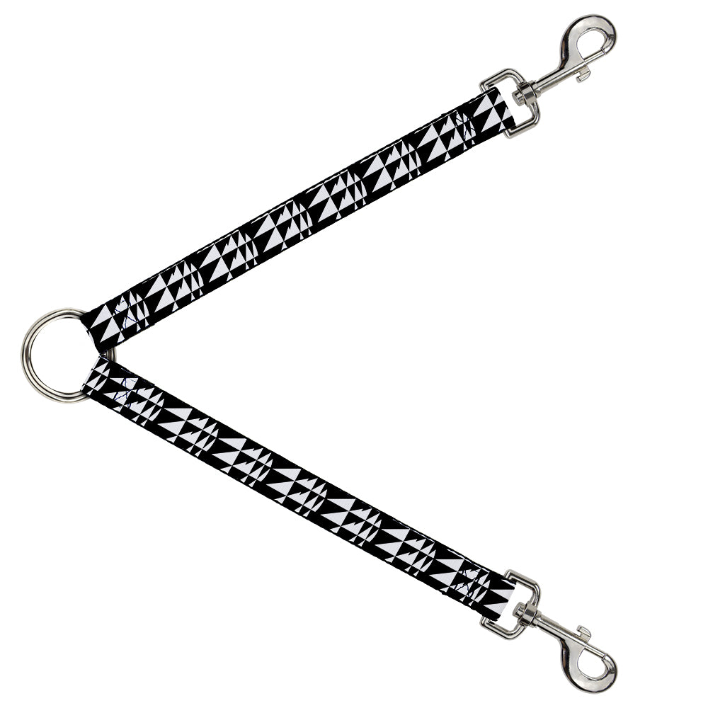 Dog Leash Splitter - Eighties 8 Black/White Dog Leash Splitters Buckle-Down   