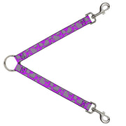 Dog Leash Splitter - Eighties Hearts Fuchsia/Black/White Dog Leash Splitters Buckle-Down   