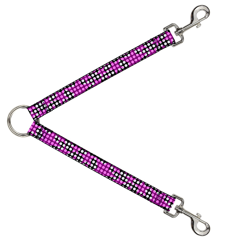 Dog Leash Splitter - Eighties Stars1 Black/White/Fuchsia Dog Leash Splitters Buckle-Down   
