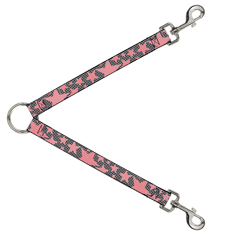 Dog Leash Splitter - Eighties Stars2 Black/White/Red Dog Leash Splitters Buckle-Down   