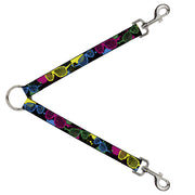 Dog Leash Splitter - Eighties Shades Splatter Black/Neon Dog Leash Splitters Buckle-Down   