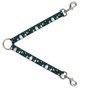 Dog Leash Splitter - Emperor Penguins w/Bubbles Black/Gray/Turqs Dog Leash Splitters Buckle-Down   
