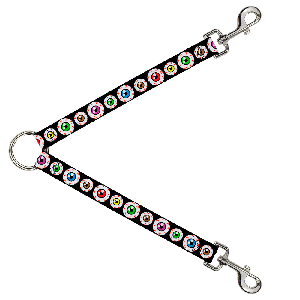 Dog Leash Splitter - Eyeballs Black/Multi Color Dog Leash Splitters Buckle-Down   