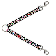 Dog Leash Splitter - Eyeballs Black/Multi Color Dog Leash Splitters Buckle-Down   