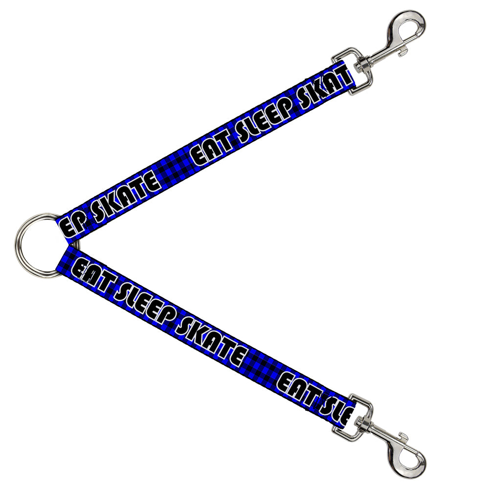 Dog Leash Splitter - EAT SLEEP SKATE Buffalo Plaid Blue Dog Leash Splitters Buckle-Down   
